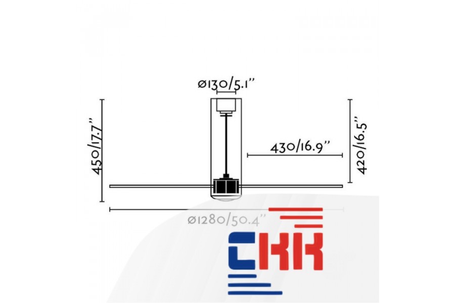 Faro Tube Fan Matt Black Wood (32037)